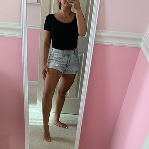 Black tshirt crop top